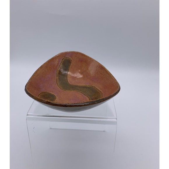 Signed Studio Art Glazed Pottery Catchall Bowl- Handmade Vtg. - Picture 5 of 10